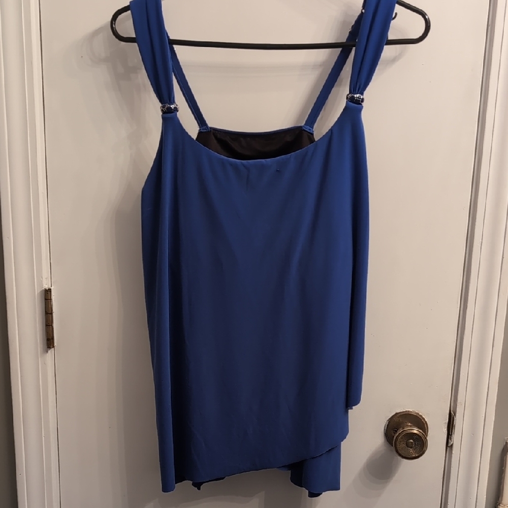 Miraclesuit Razzle Tankini Size 14 Blue Slimming